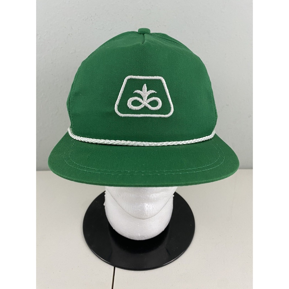Vintage Pioneer Seed USA Farm Rope SnapBack Hat Green K Products Mens Adjustable